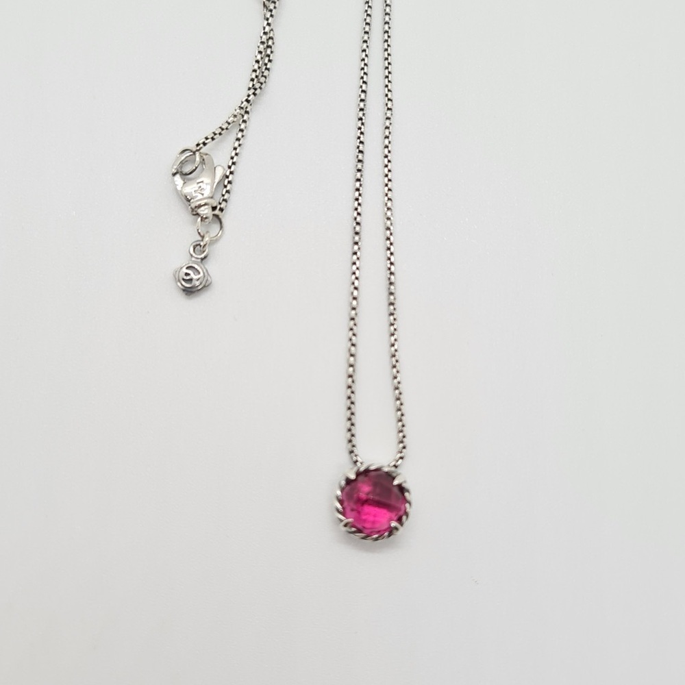 David Yurman Pink turmaline Necklace with sterling silver - Picture 5 of 6